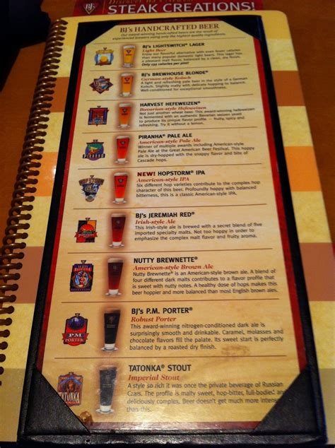 bjs brewhouse menu|bj's restaurant beer menu.